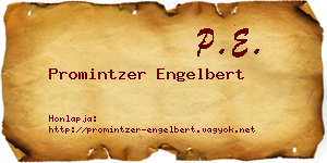 Promintzer Engelbert névjegykártya
